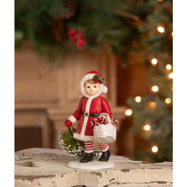 Santa Girl Pulling Tree