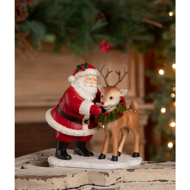 HO HO Santa with Rudolph