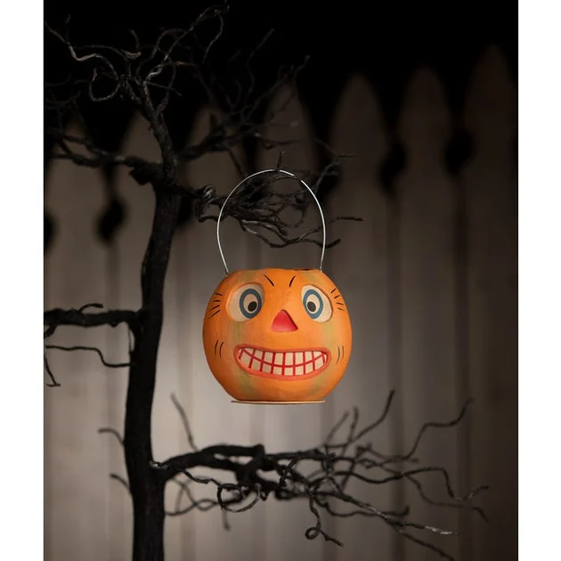 Vintage Striped Pumpkin Bucket