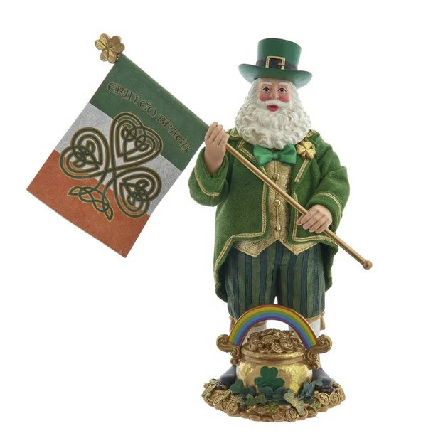 11" Fabriche Musical Irish Santa