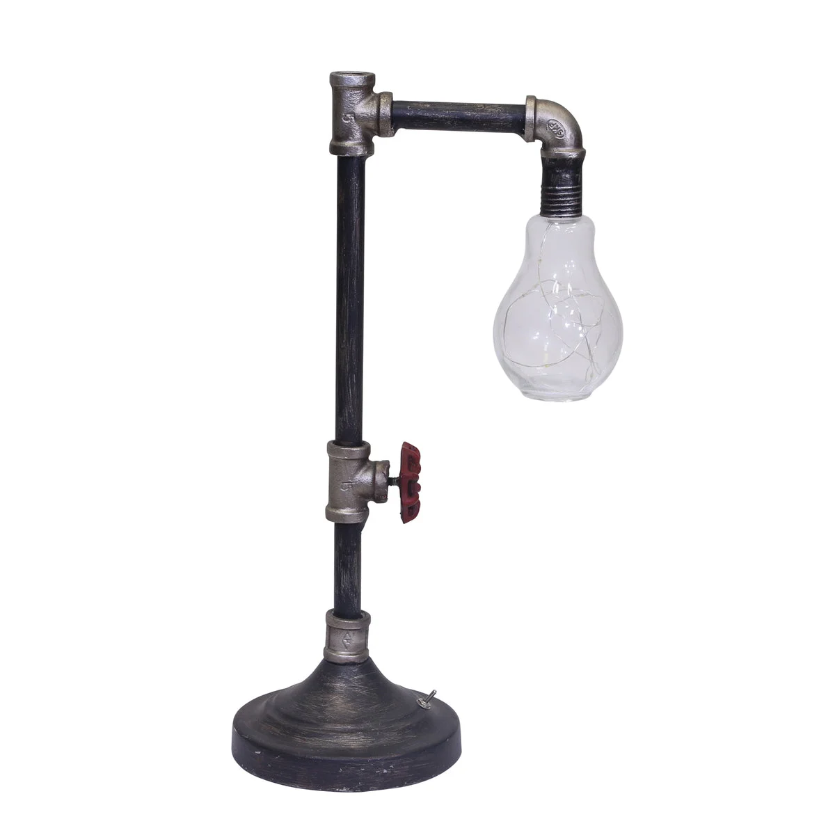Sagebrook Home 12796-03 17.5" Metal Pipe Bo Table Lamp with Stringed Led