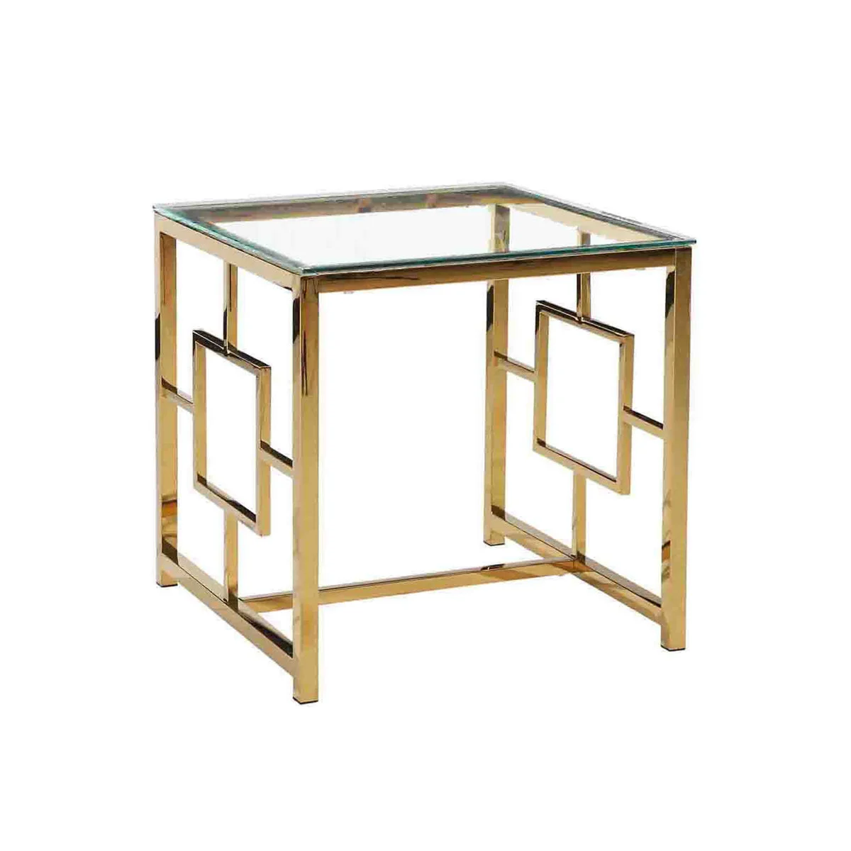 Sagebrook Home 12804-02 22" Gold Metal/Glass Accent Table, Kd