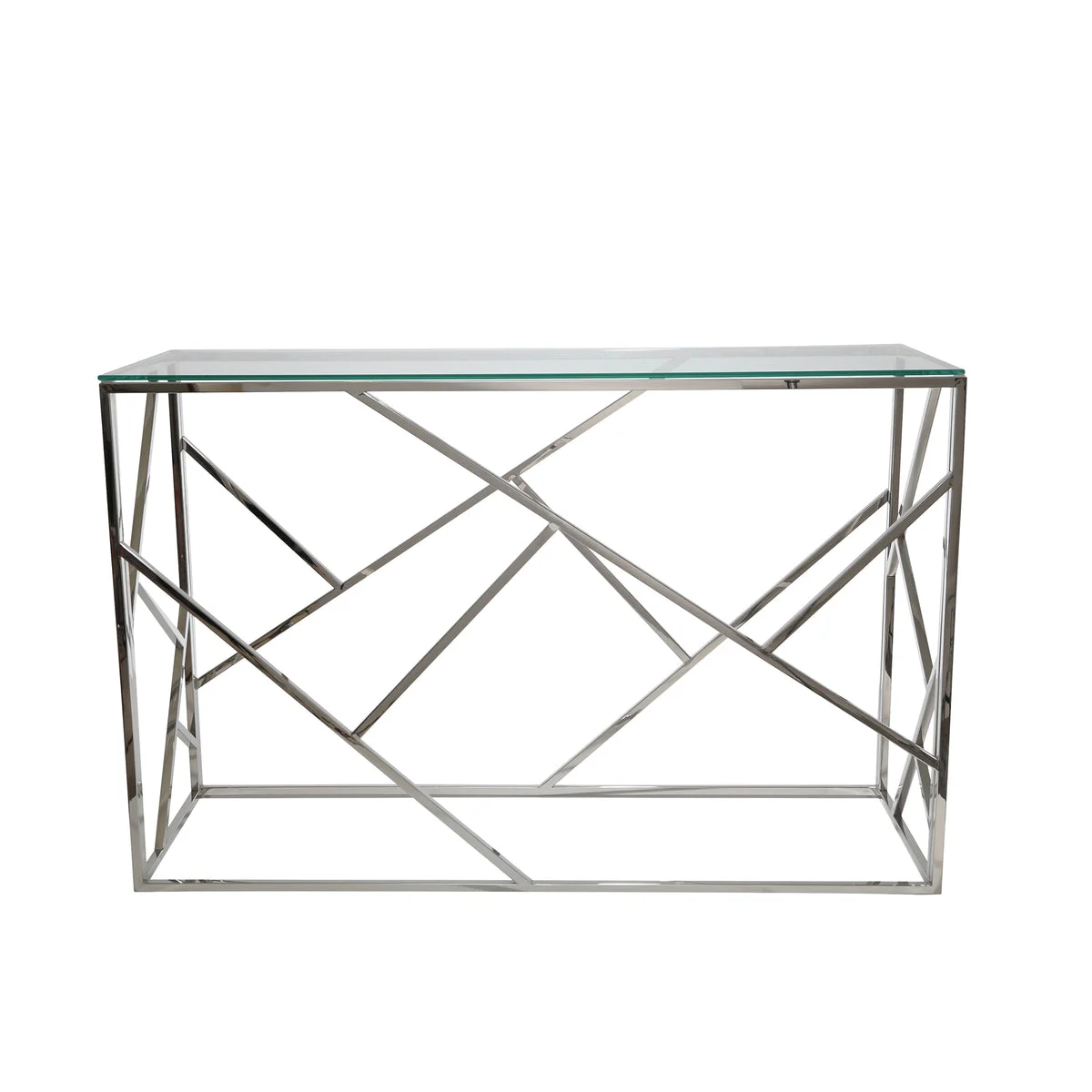 Sagebrook Home Modern Silver/Glass Console Table, Kd