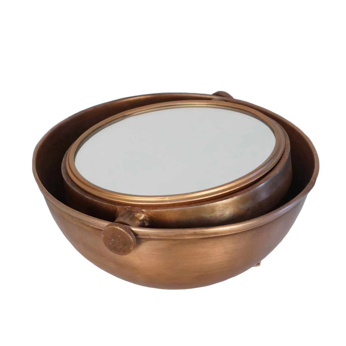 Sagebrook Home 12837 6" Copper Half Moon Mirror, Adjustable