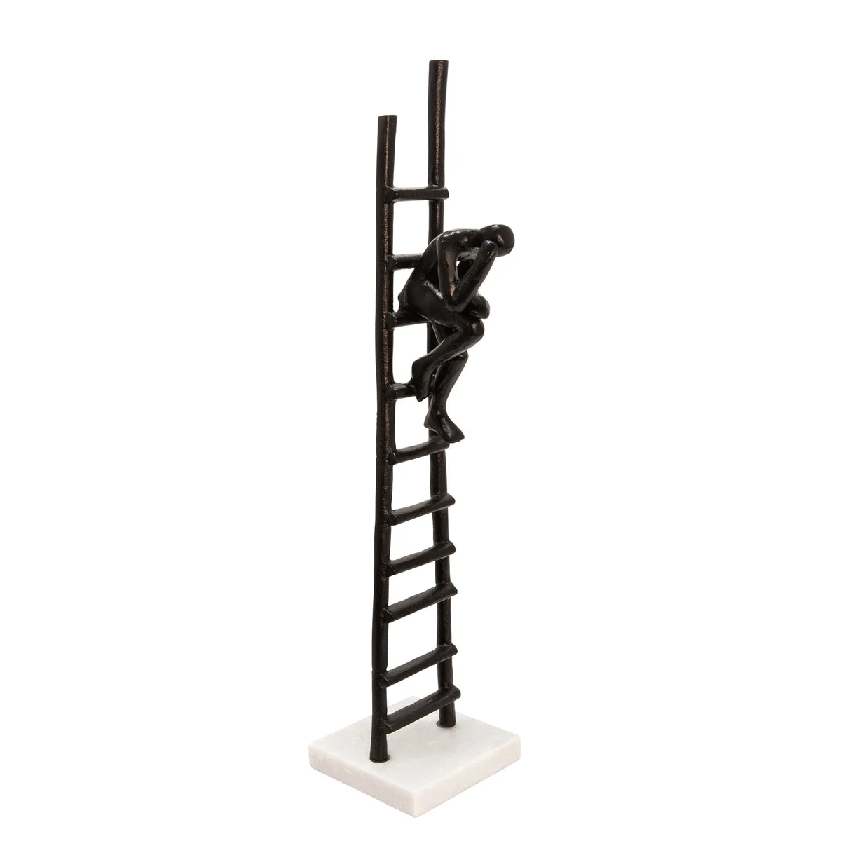 Sagebrook Home 12859-03 12" Black Ladder Sculpture, Person Sitting