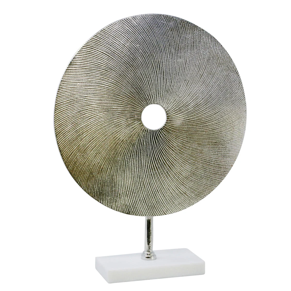Sagebrook Home Silver Metal Disk On Stand 21``