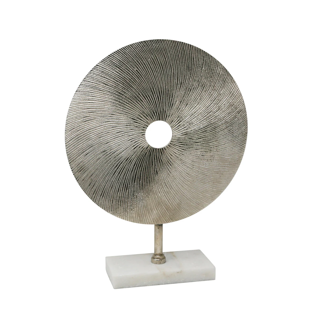 Sagebrook Home Silver Metal Disk On Stand 18``