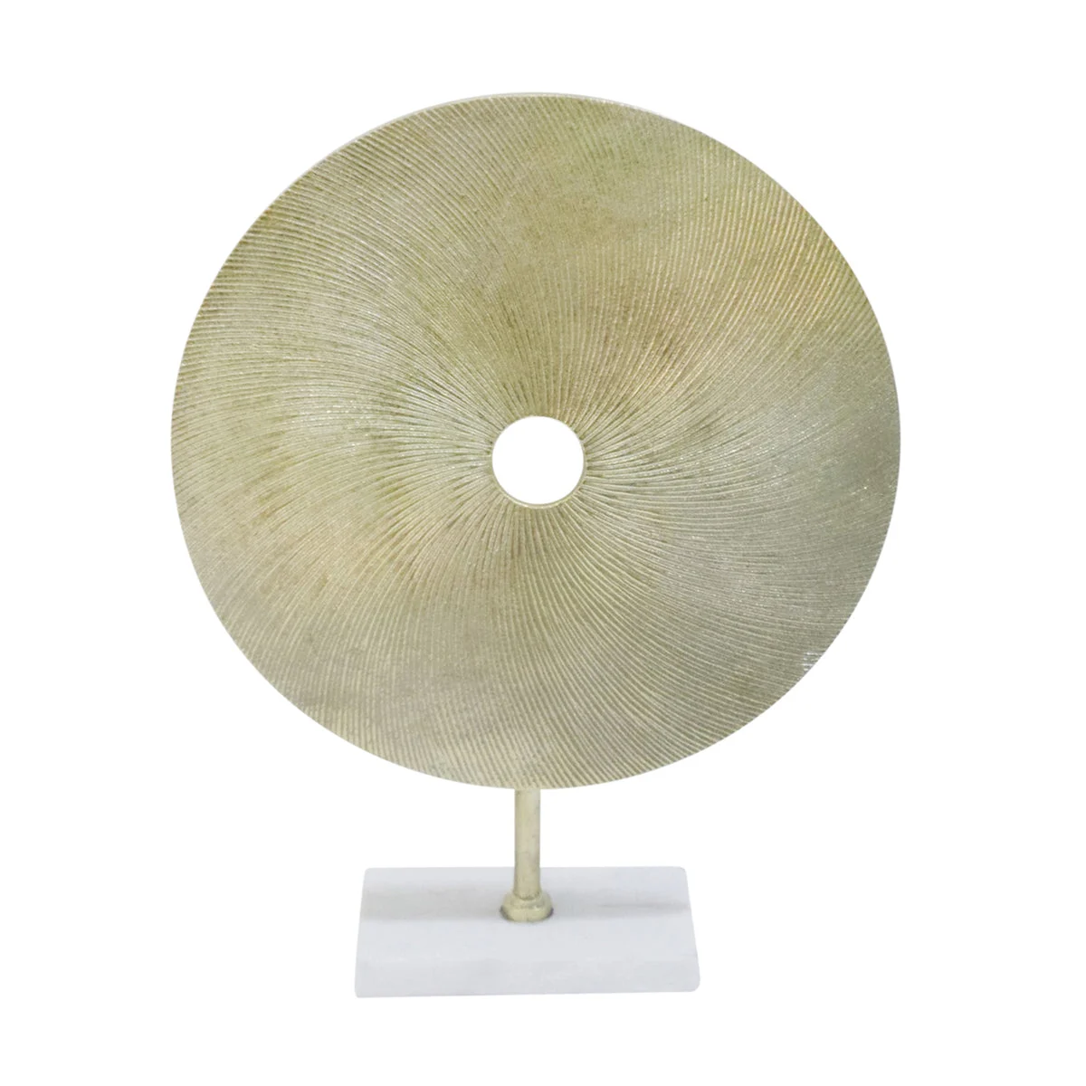 Sagebrook Home 12863-04 18" Aluminum Gold Disk On White Base