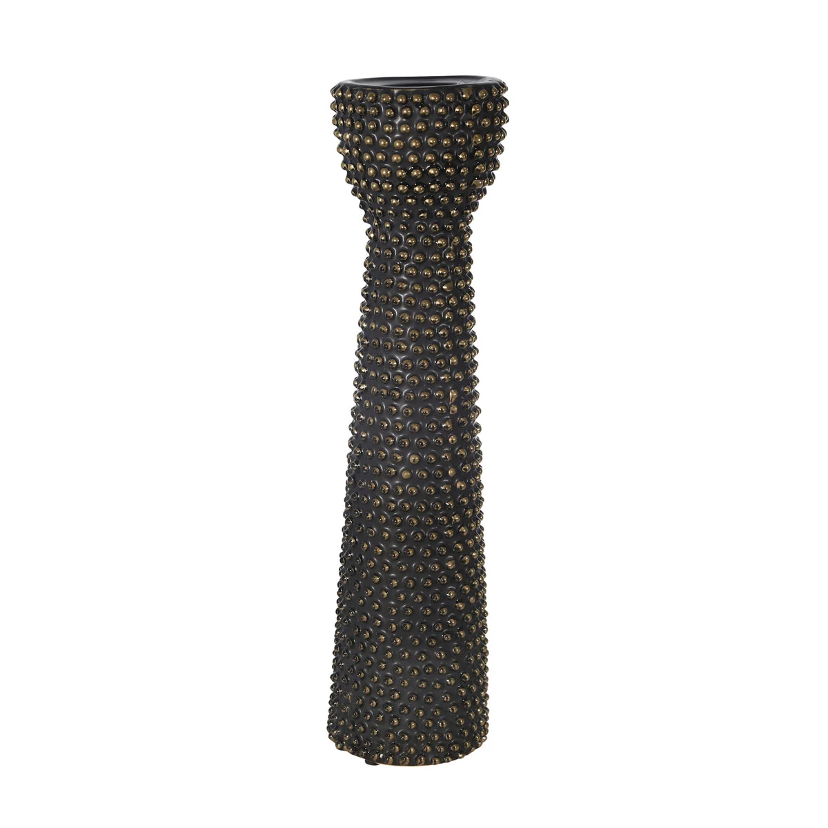 Sagebrook Home Ceramic 16" Bead Candle Holder Black/Gold