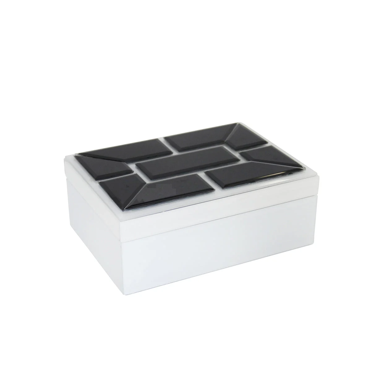 Sagebrook Home 12926 10" White/Black Wood/Glass Box