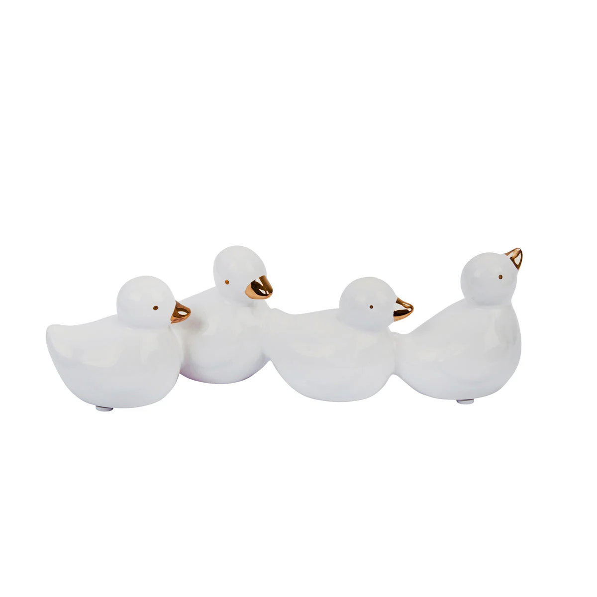 Sagebrook Home 13016-01 3" White/Gold Dolomite Ducks