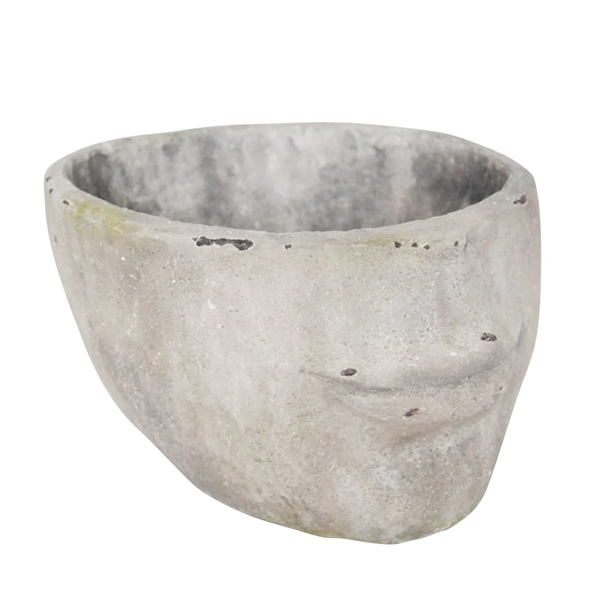 Sagebrook Home 13023 8.5" Decorative Resin Face Flower Pot, Cement