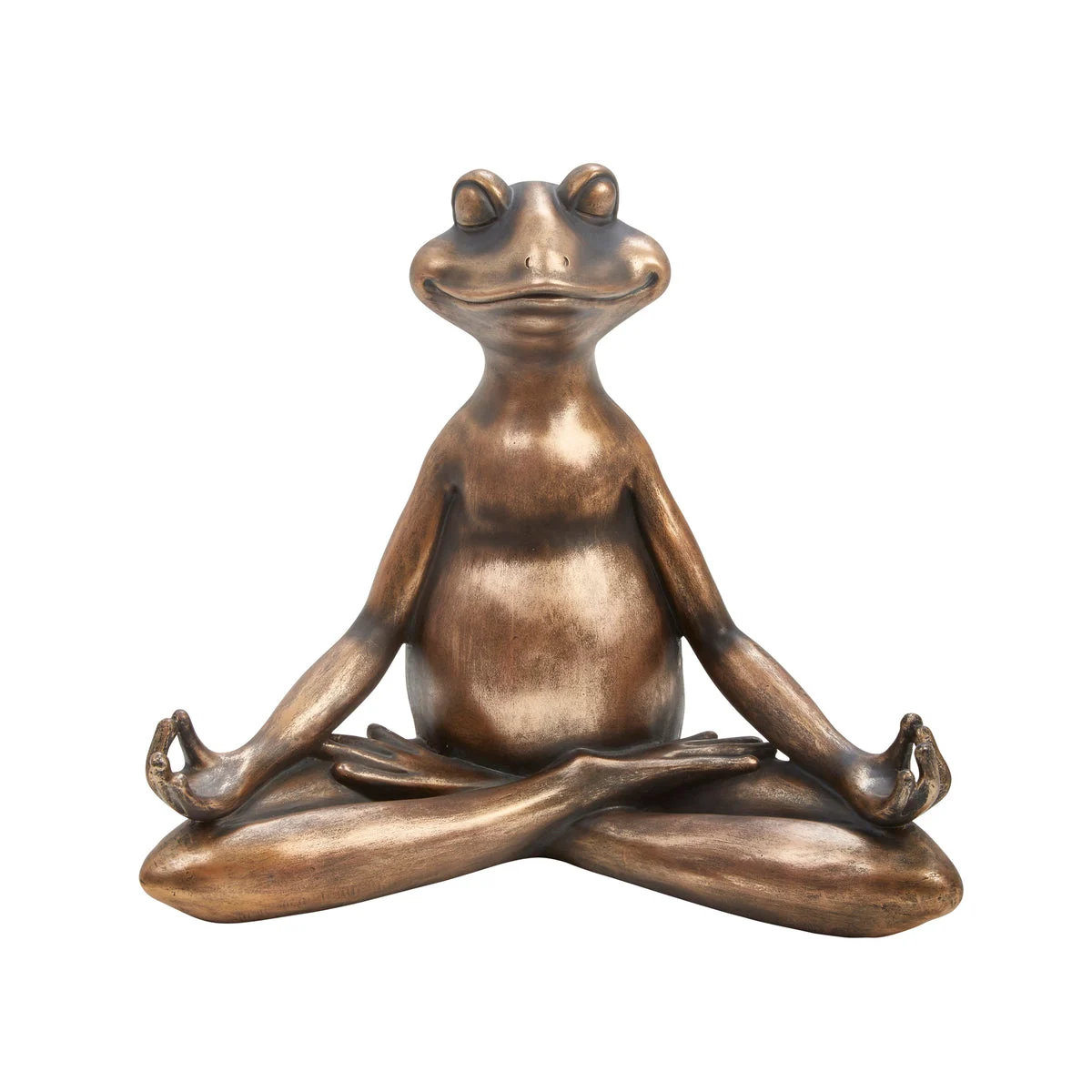 Sagebrook Home Copper Yoga Frog, Jnana Hands
