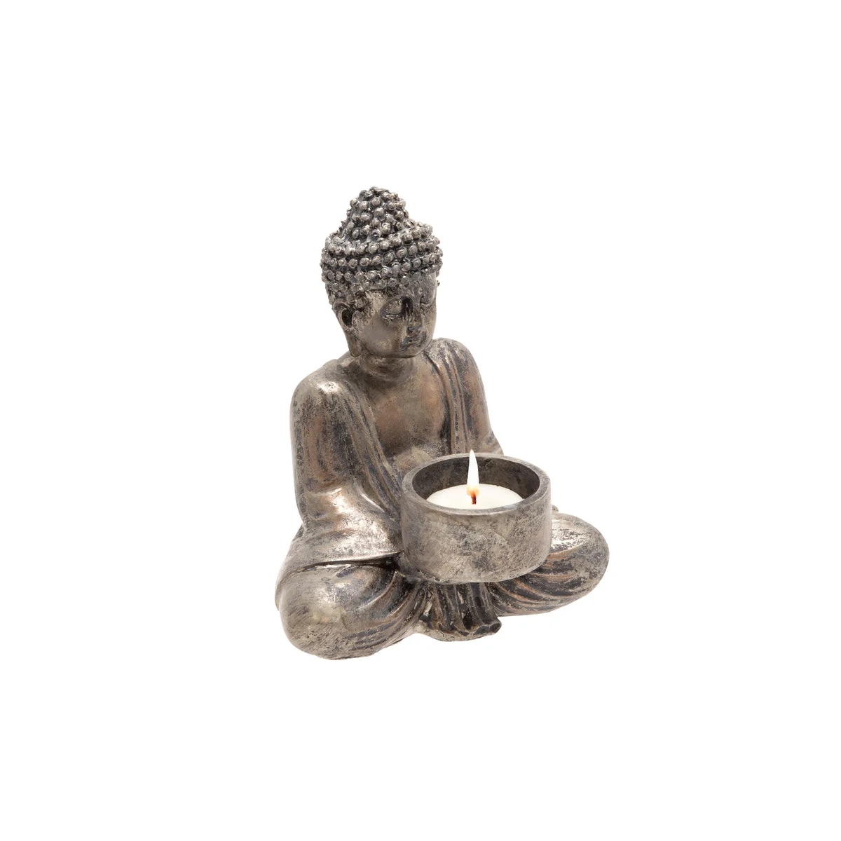 Sagebrook Home Seated Buddha Tealight Candle Holder