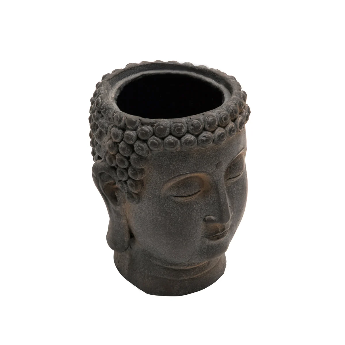 Sagebrook Home Resin 9" Buddha Flower Pot, Black