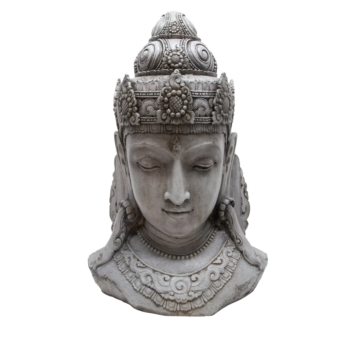 Sagebrook Home Resin 33`` Buddha Head, Grey