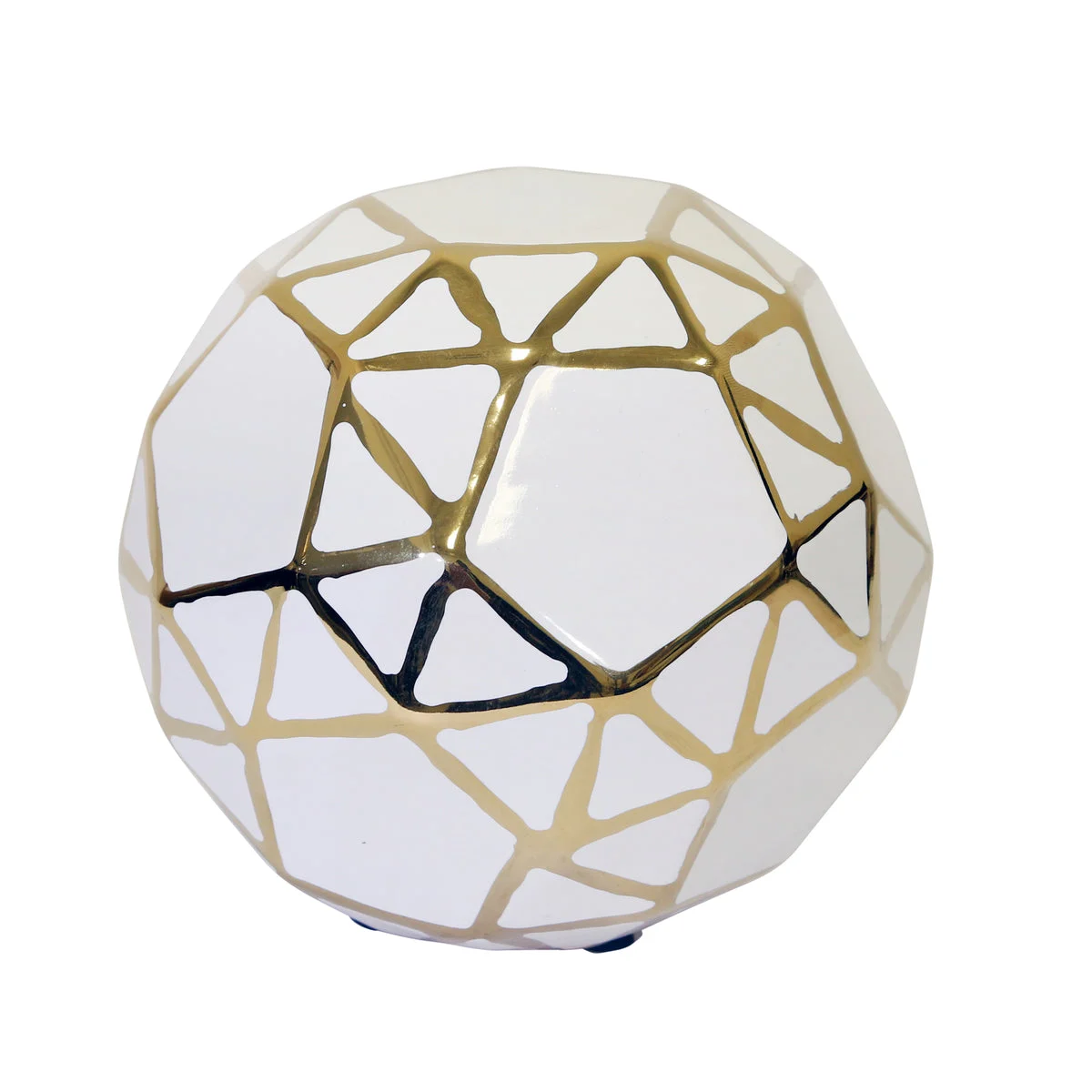 Sagebrook Home Ceramic Orb 6`` White/Gold