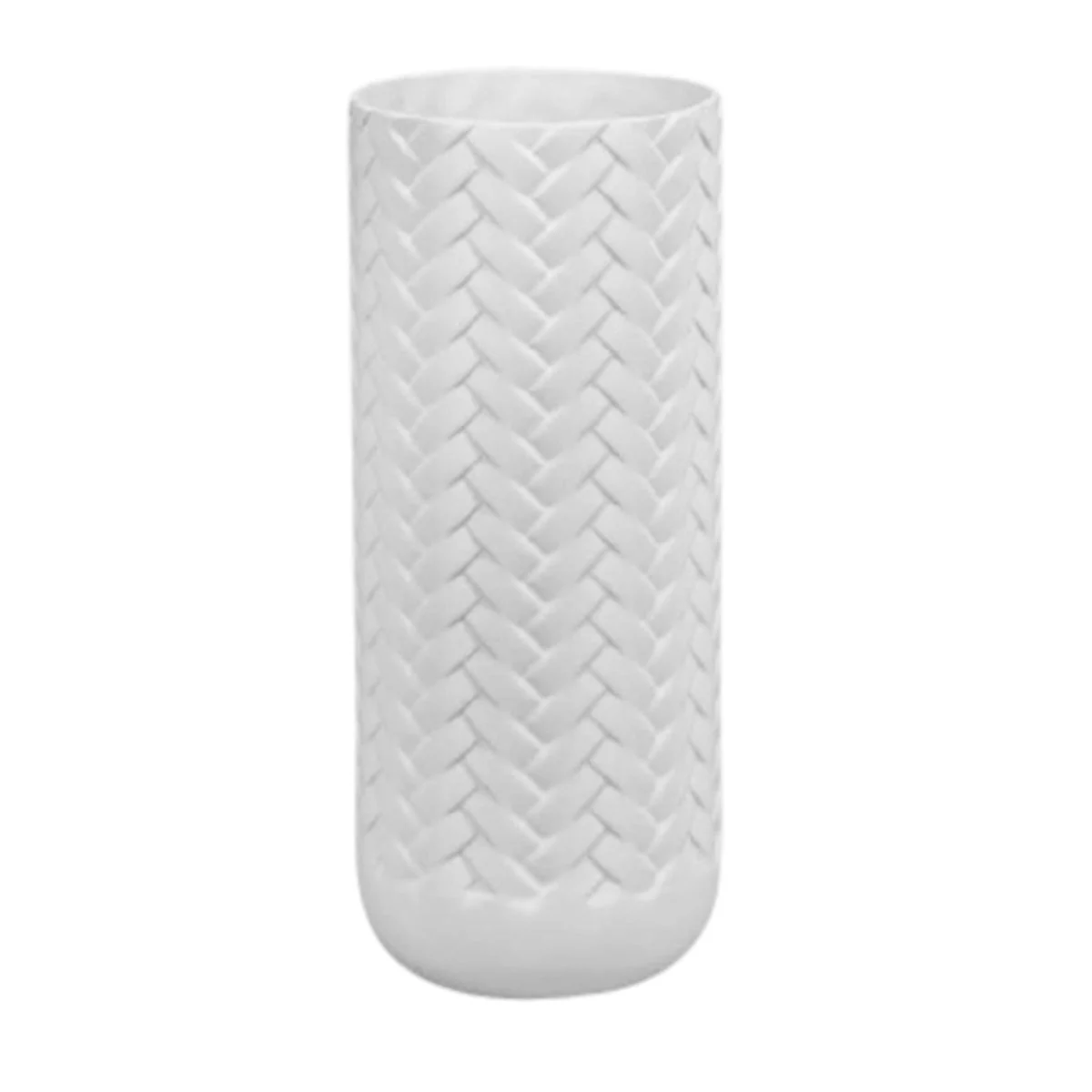 Sagebrook Home 13061-03 14.25" Ec, Matte White Weave Vase