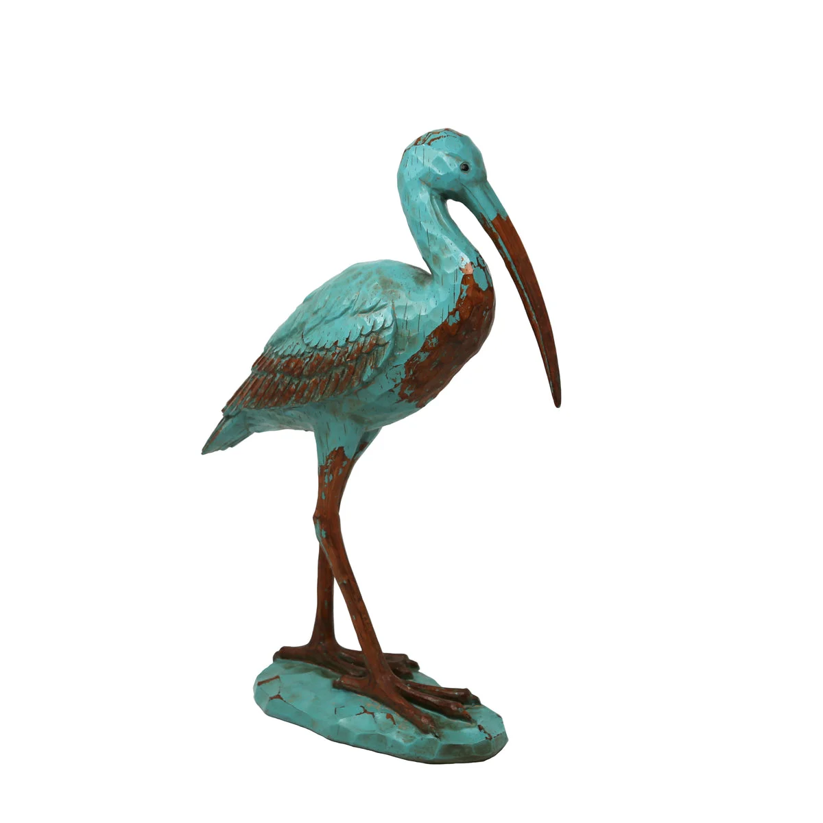 Sagebrook Home Standing Heron, Teal, 16``