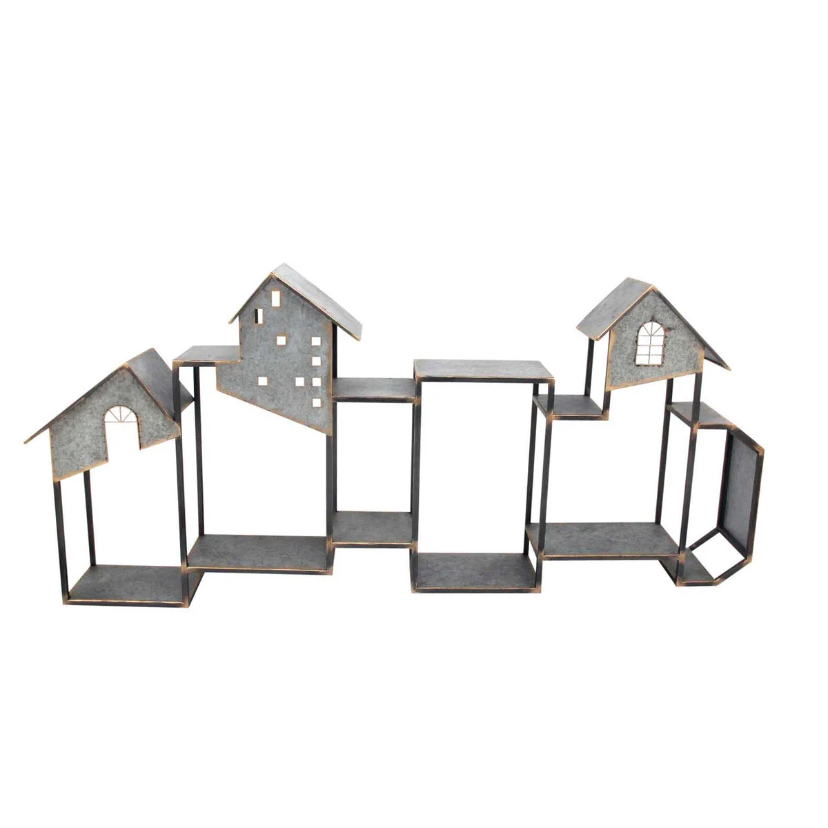 Sagebrook Home 13109-02 21" Metal City Scape Wall Shelf