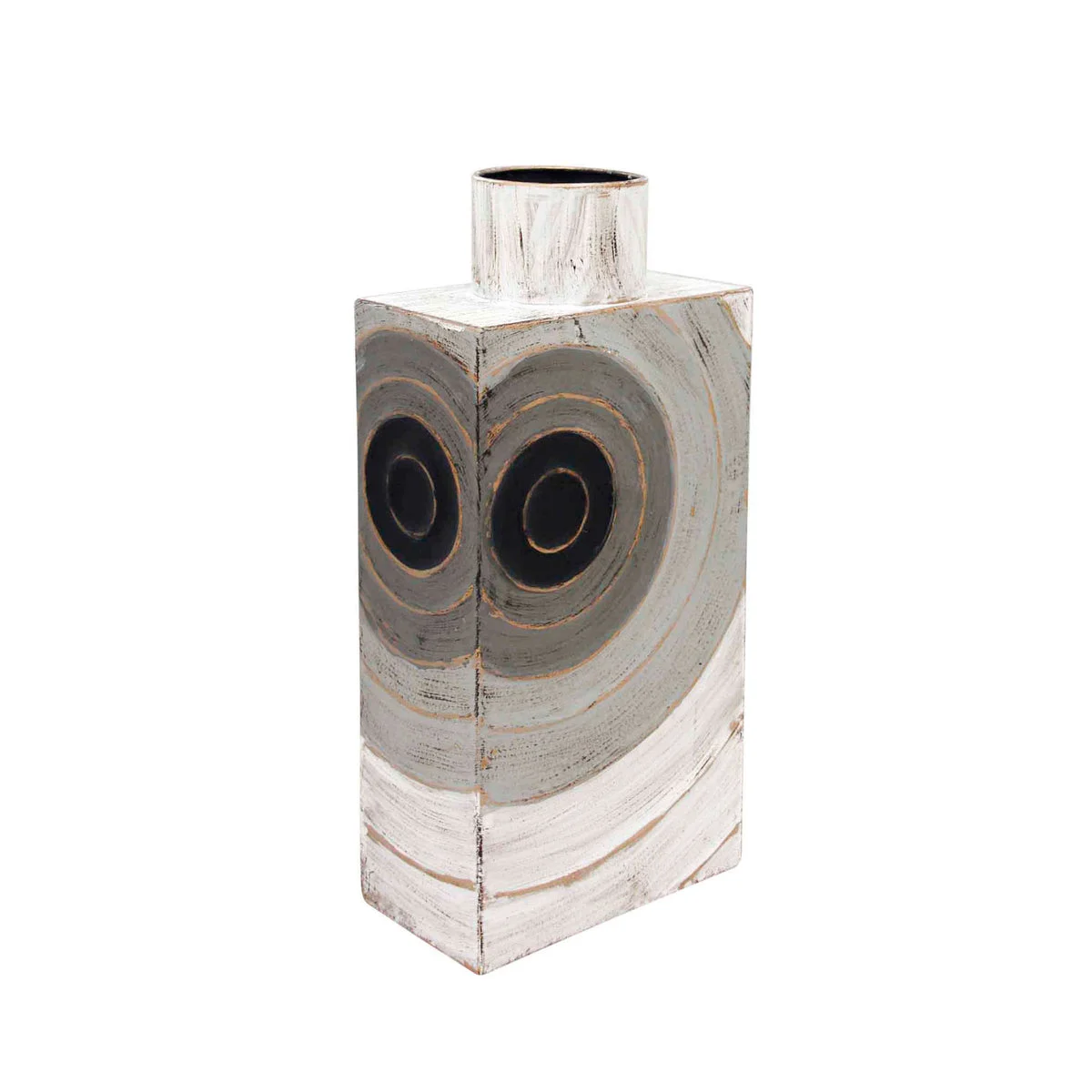 Sagebrook Home Gray Metal Box Vase 15"