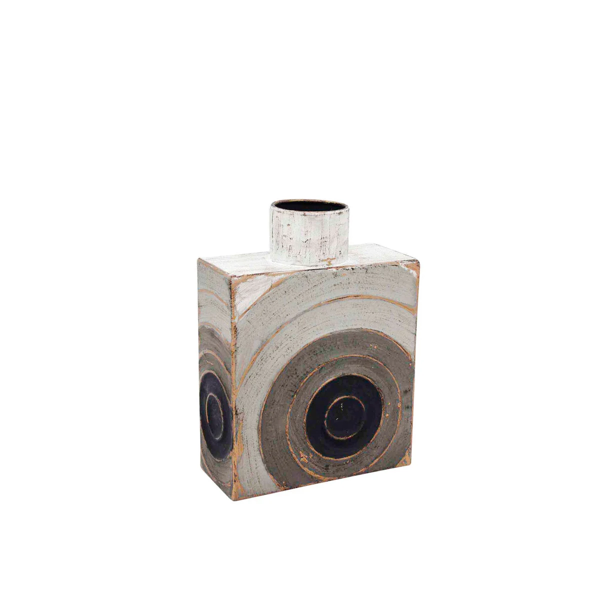 Sagebrook Home Gray Metal Box Vase 9.5"