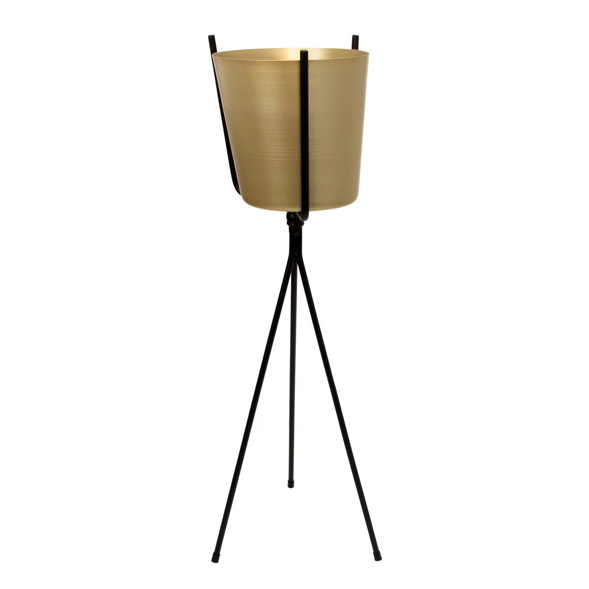 Sagebrook Home Gold Metal Planter, Black Tripod 31.5``