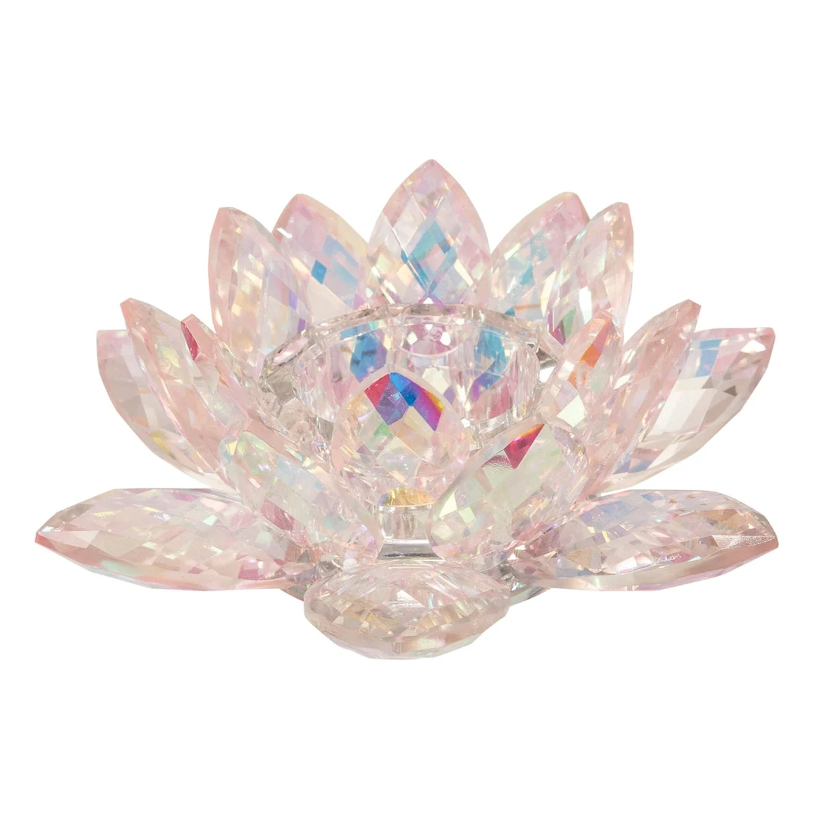 Sagebrook Home Blush Crystal Lotus Votive Holder 8.25"