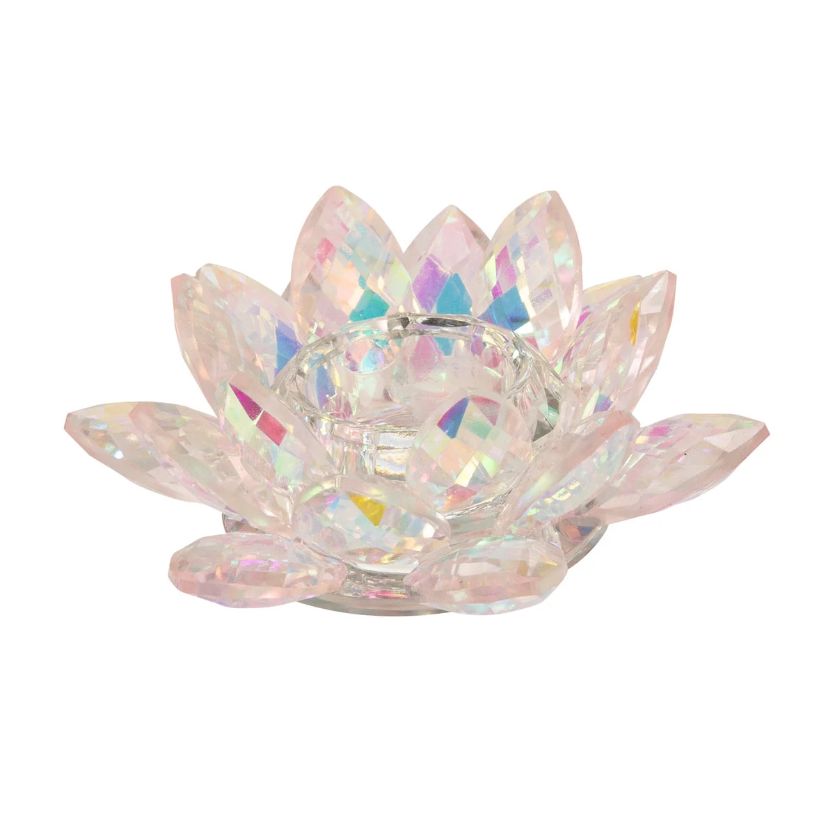 Sagebrook Home 13211-20 Blush Crystal Lotus Votive Holder 6"