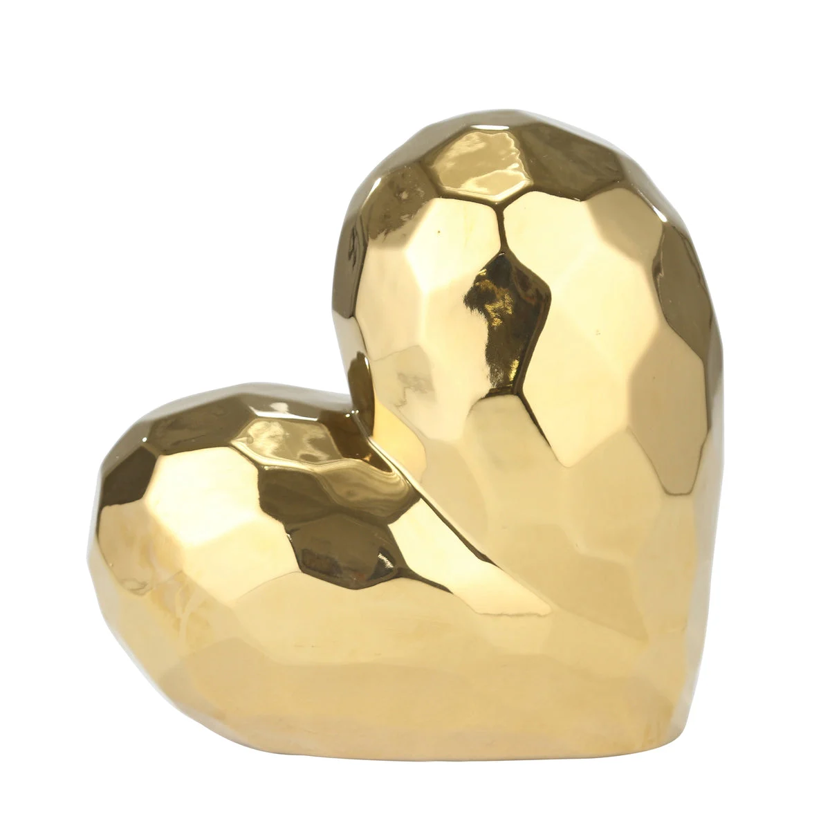 Sagebrook Home Gold Ceramic Heart 7.75"