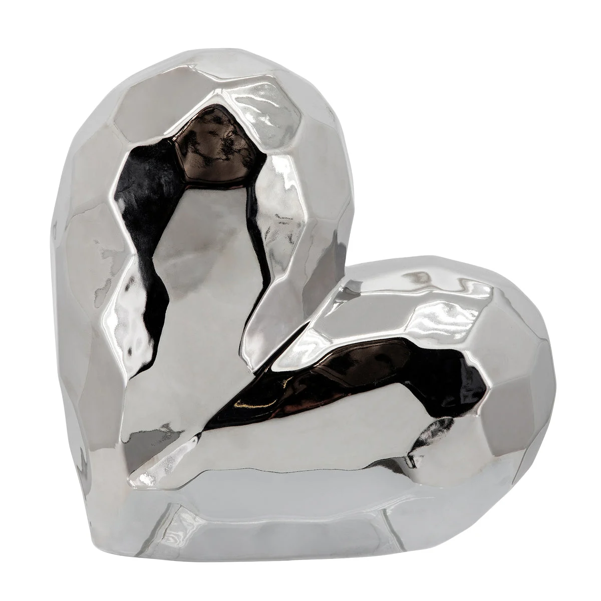 Sagebrook Home Silver Ceramic Heart 11.5"