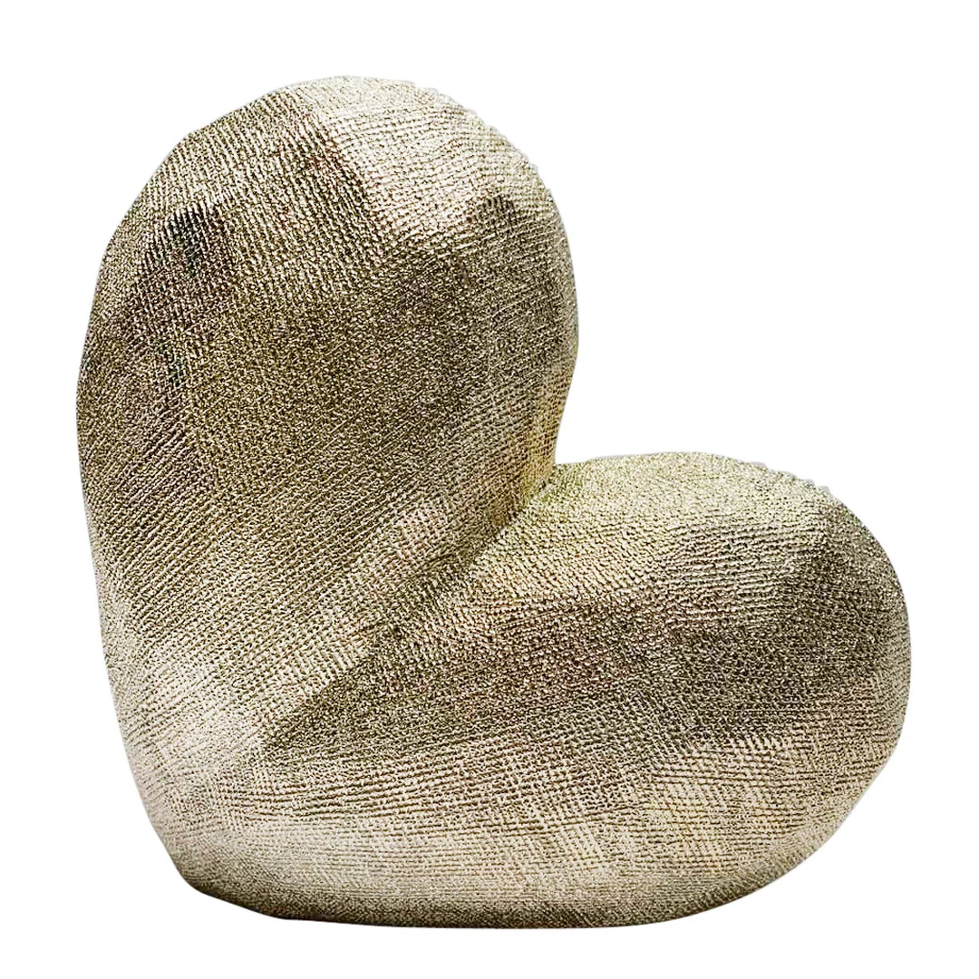 Sagebrook Home 13216-07 11" Scratched Heart Ceramic Sculpture, Champagne