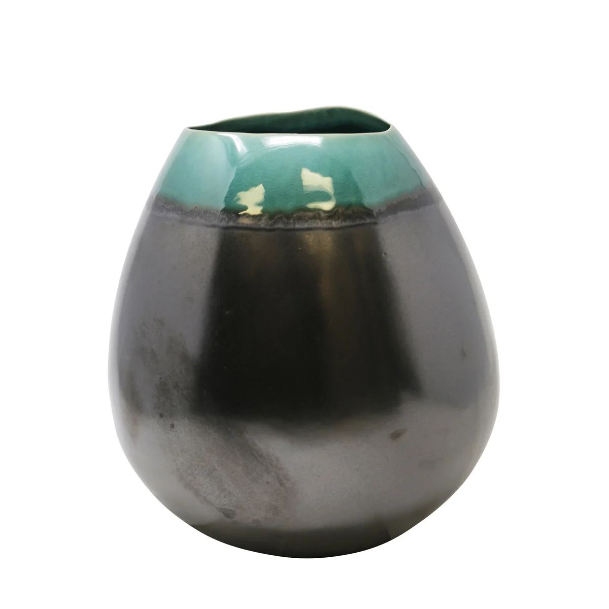 Sagebrook Home Gunmetal/Green Bulb Vase 11.5``