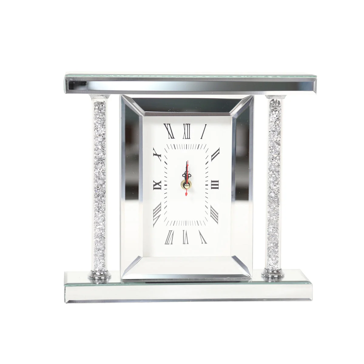 Sagebrook Home Mirrored & Glitter Table Clock, 7.75``