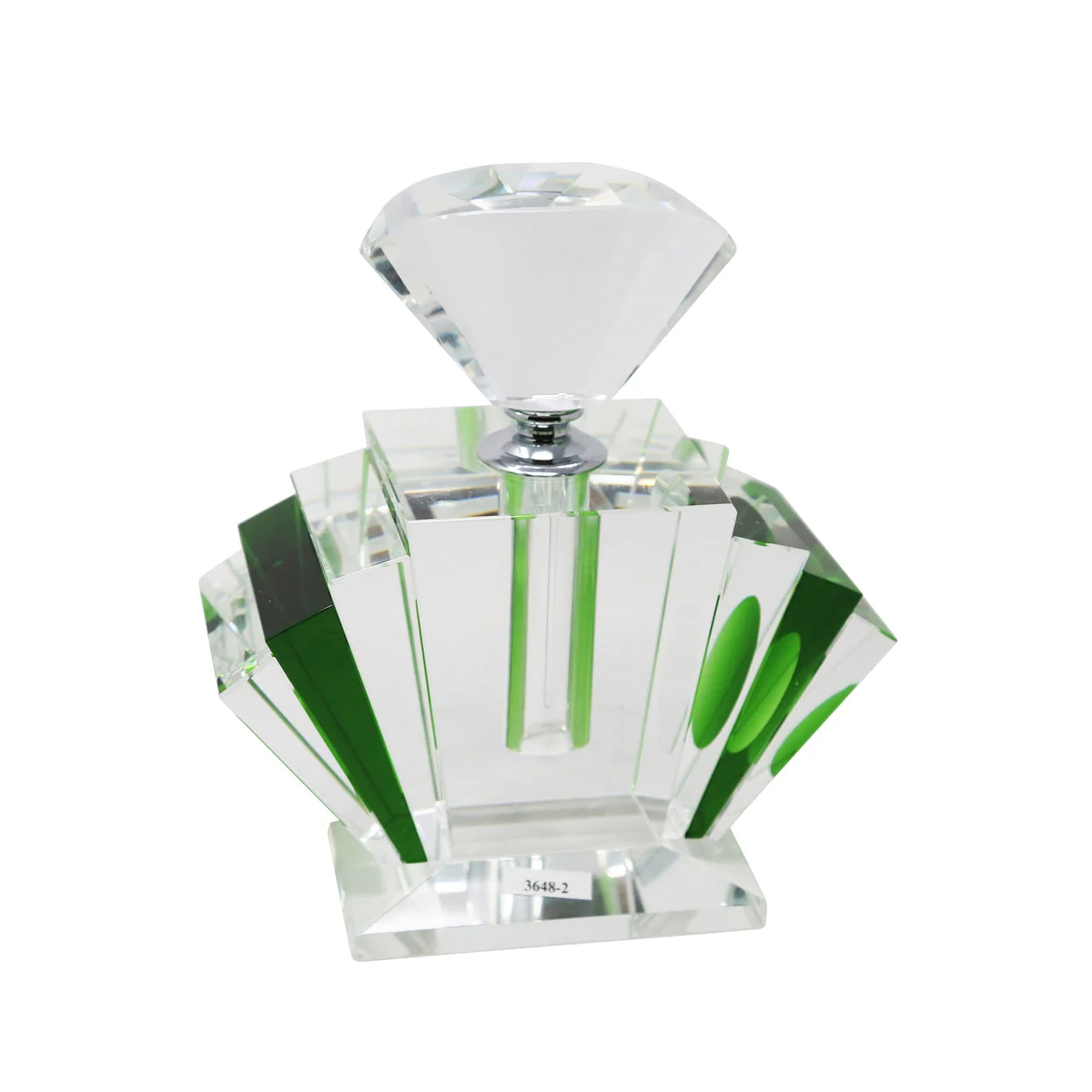 Sagebrook Home Green Crystal Perfume Bottle 9``