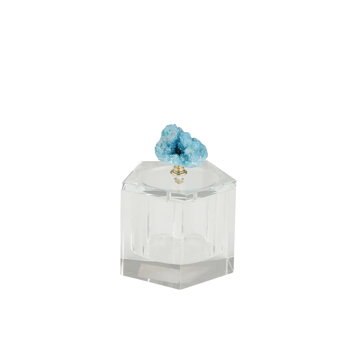 Sagebrook Home Blue Geode Crystal Box, 5-Sided