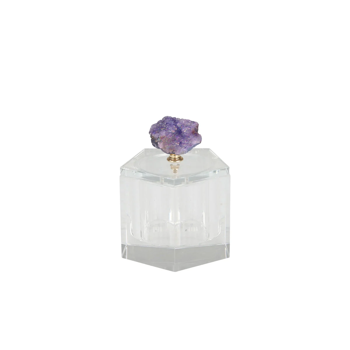 Sagebrook Home Purple Geode Crystal Box, 5-Sided