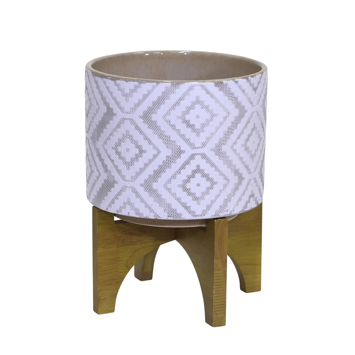 Sagebrook Home Ec, White/Gray Planter On Stand10.25``