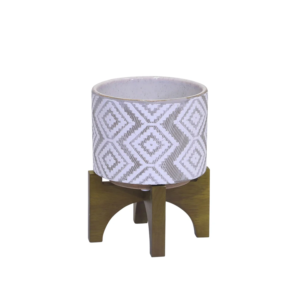 Sagebrook Home 13390-03 6.75" Ec, White/Gray Planter On Stand