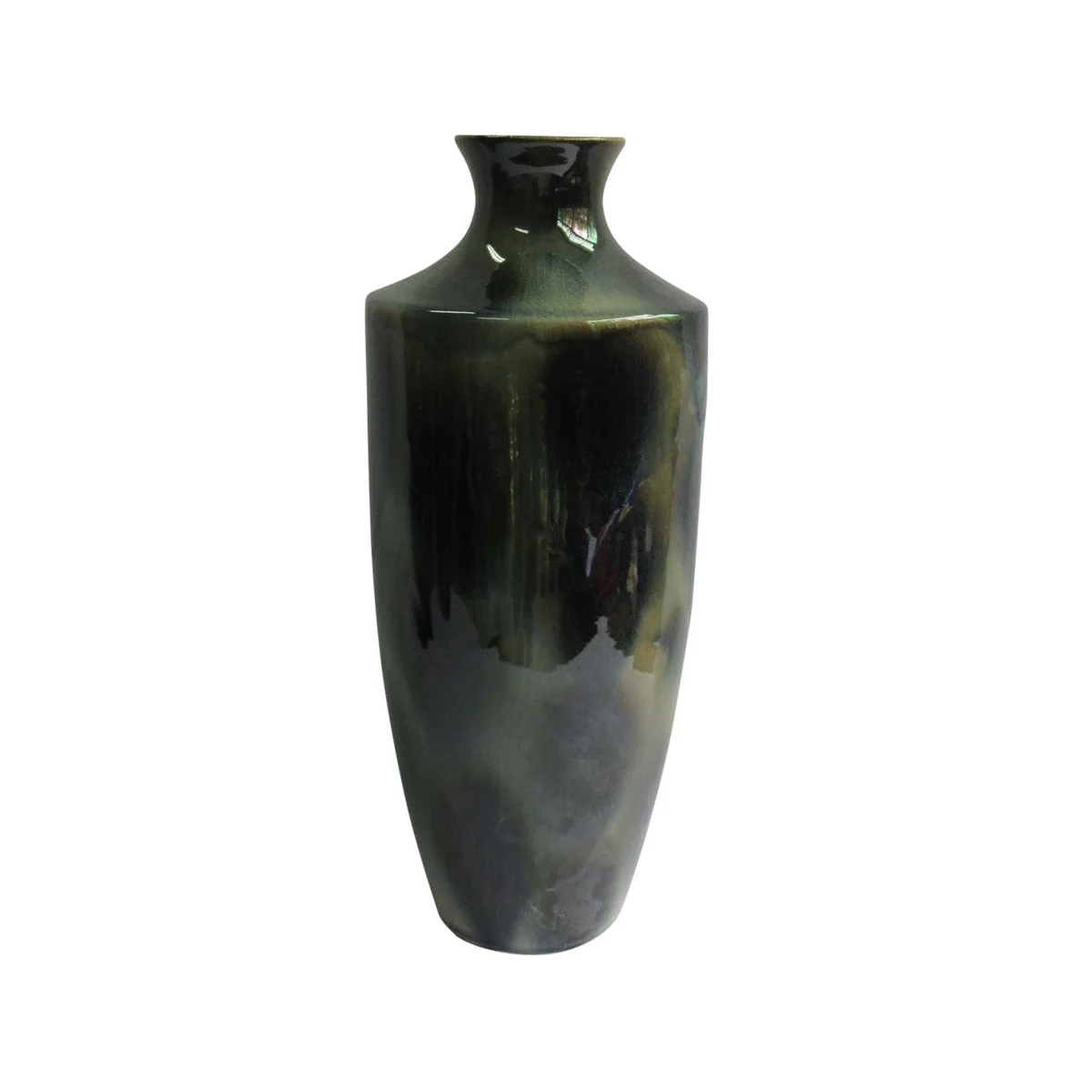 Sagebrook Home Shadowed Green Ceramic Vase 20``