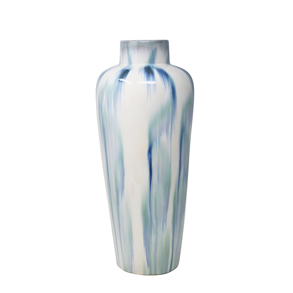 Sagebrook Home Ec, White/Blue Watercolor Vase 18``