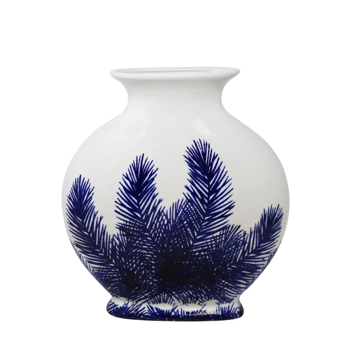 Sagebrook Home White/Blue Palm Vase 12``