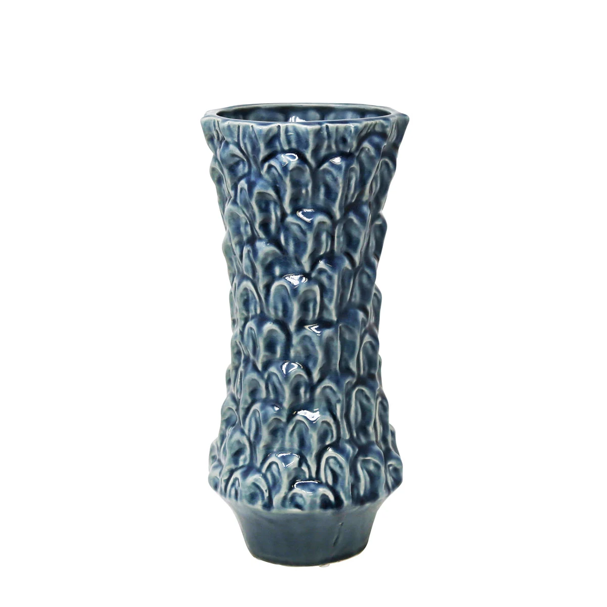 Sagebrook Home Blue Glaze Textured Vase 13``