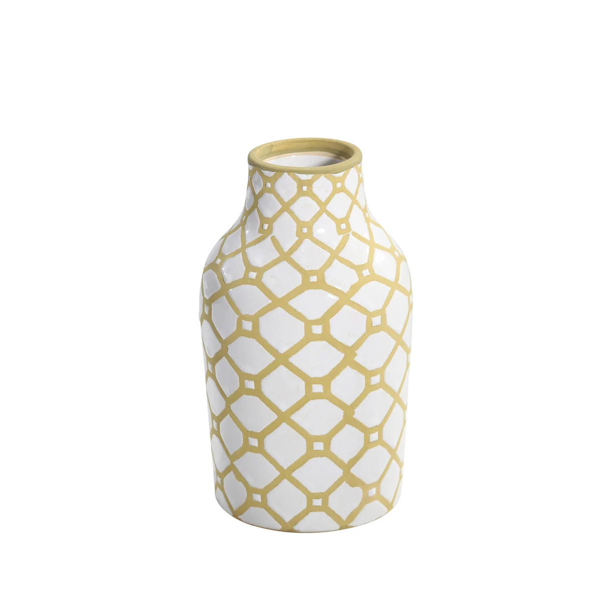 Sagebrook Home White/Tan Ceramic Vase