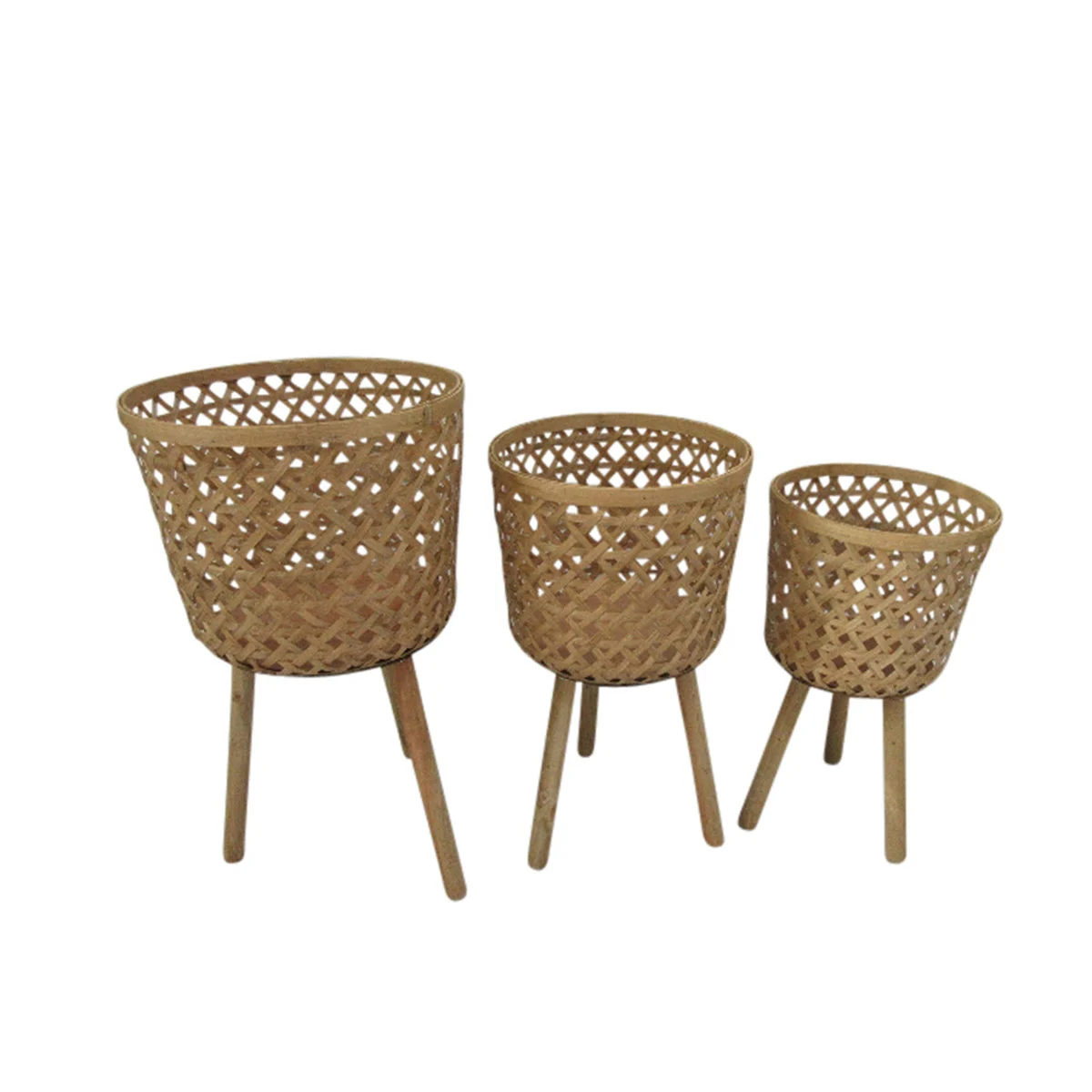 Sagebrook Home Set of 3 Bamboo Planters 11/13/15`` Natural