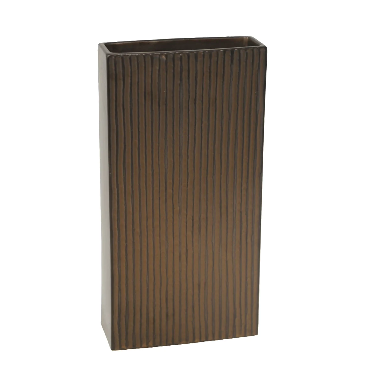Sagebrook Home Bronze Ribbed Vase 11.75``
