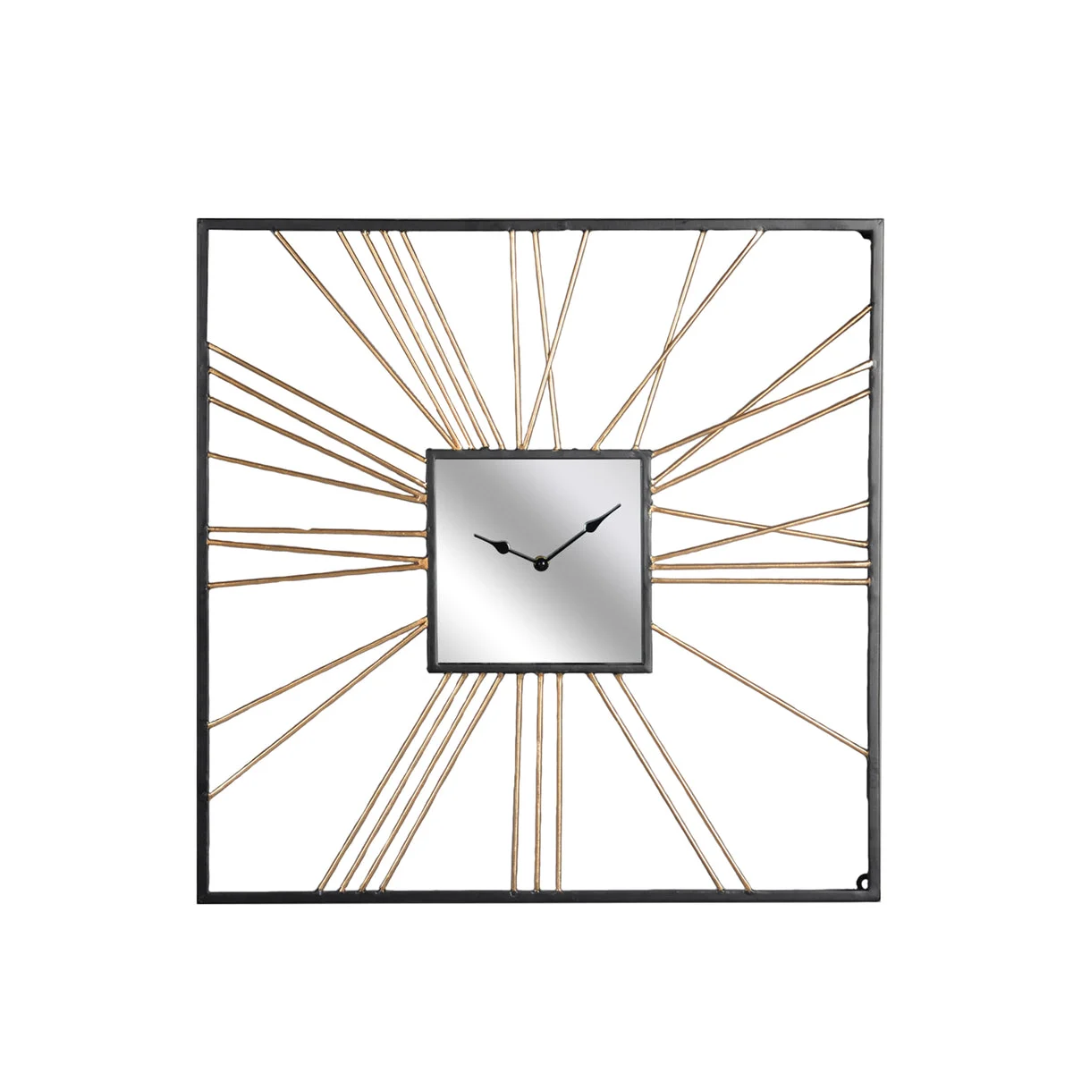 Sagebrook Home 13607 24" Ec, Square Gold Metal Mirror Clock, Wb