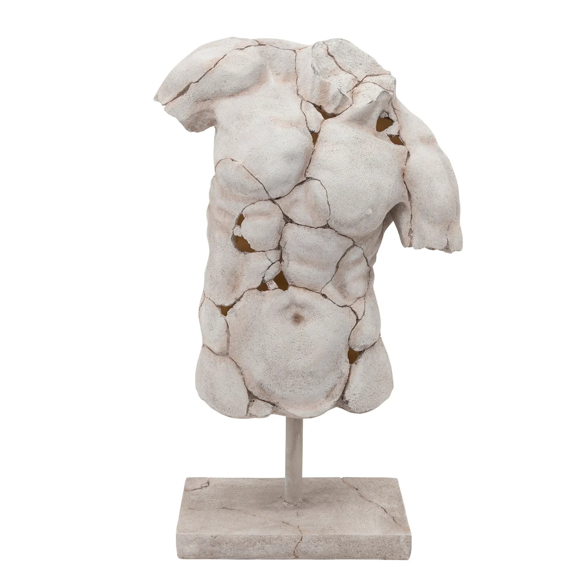 Sagebrook Home 13622-03 25" Cracked Torso Sculpture, White