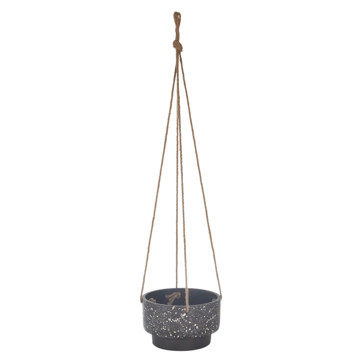 Sagebrook Home Ec Terrazo 5`` Hanging Planter, Dark Gray