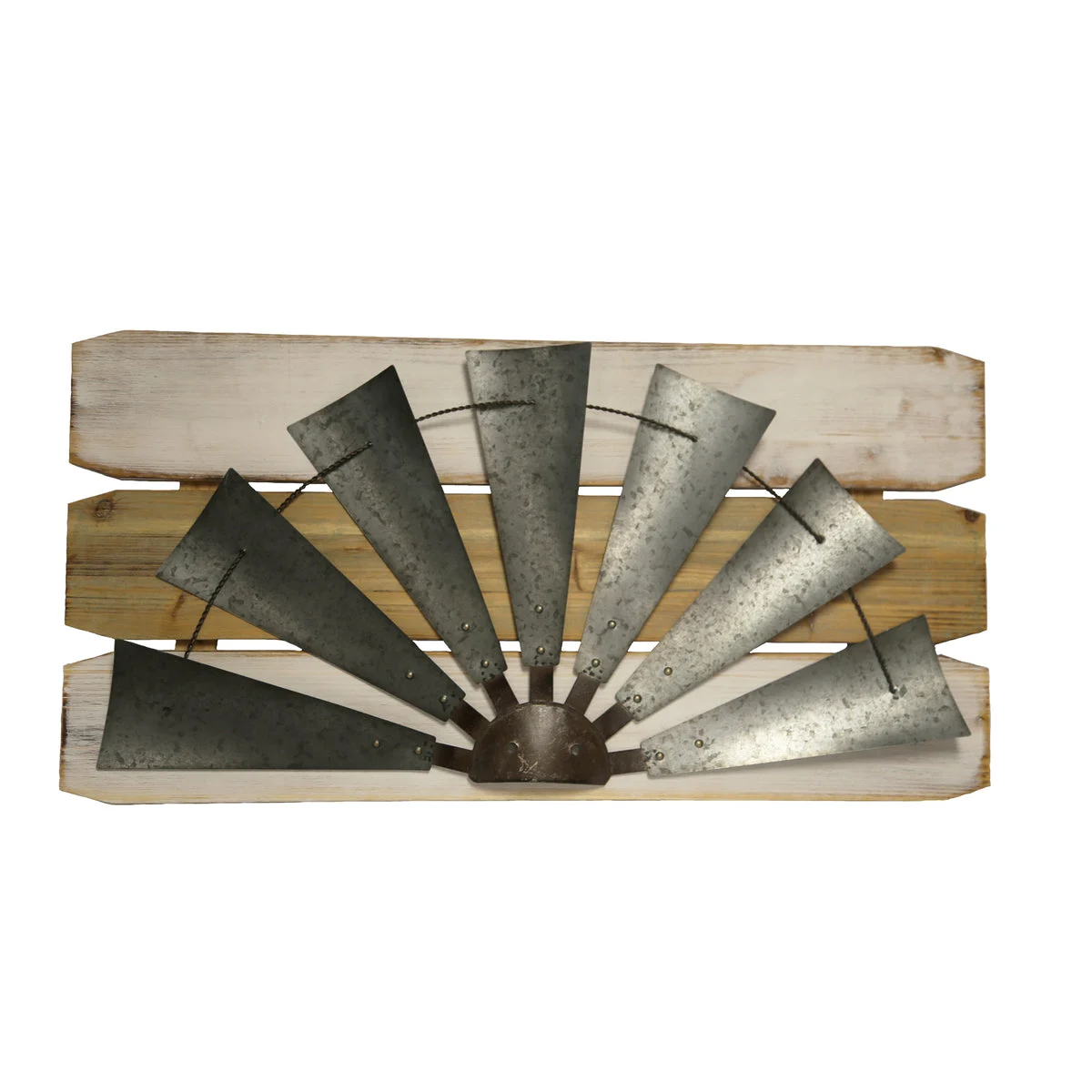Sagebrook Home Half Windmill On Wood Wall Sculpture, Wb